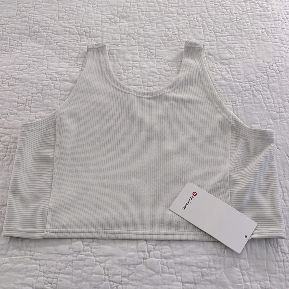 NWT Lululemon Ribbed Softstreme Cropped Tank in Bone